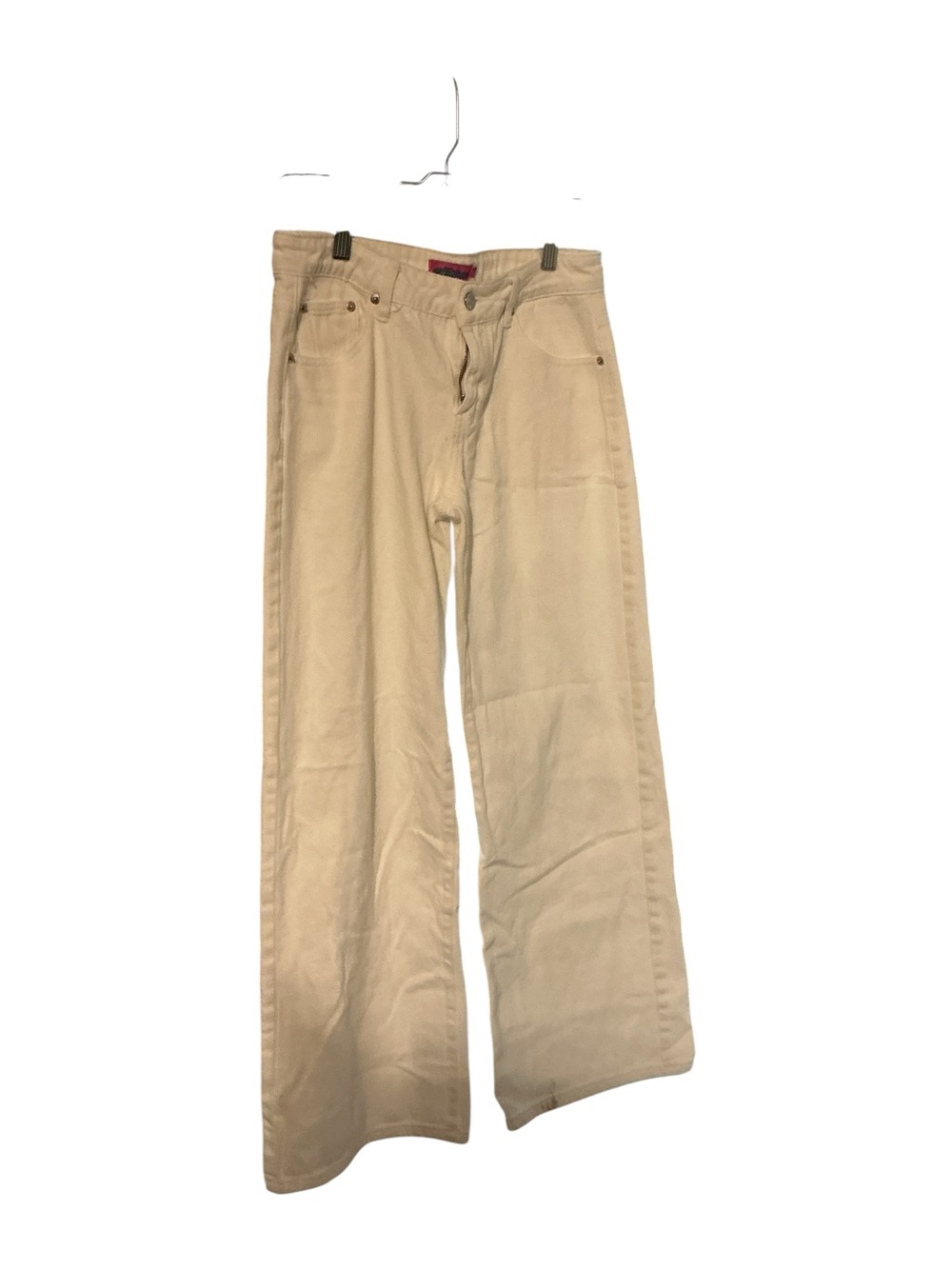 Edikted Wide Leg Flare Jeans in Beige